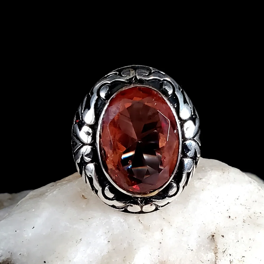 Unique Men's Jewelry Solid Sterling Silver 925 Alexandrite Stone Boho Ring